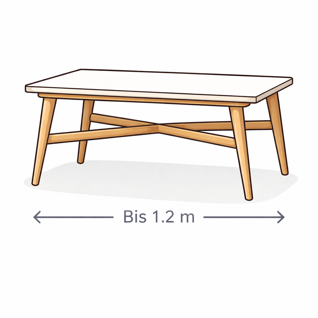 Tisch bis 1,2 Meter – mittlerer Esstisch / Haushaltstisch