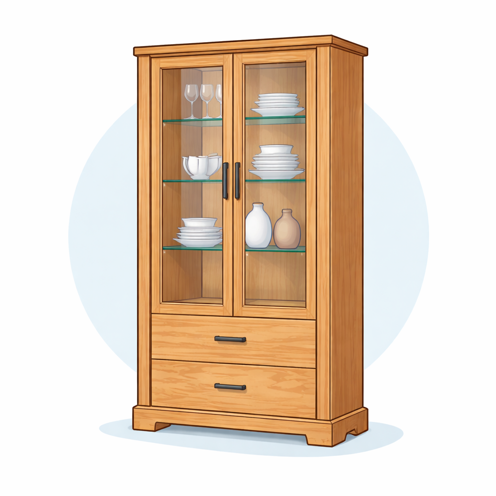 Massivholz Glasvitrine – Vitrinenschrank Sperrmüll Abholung Berlin